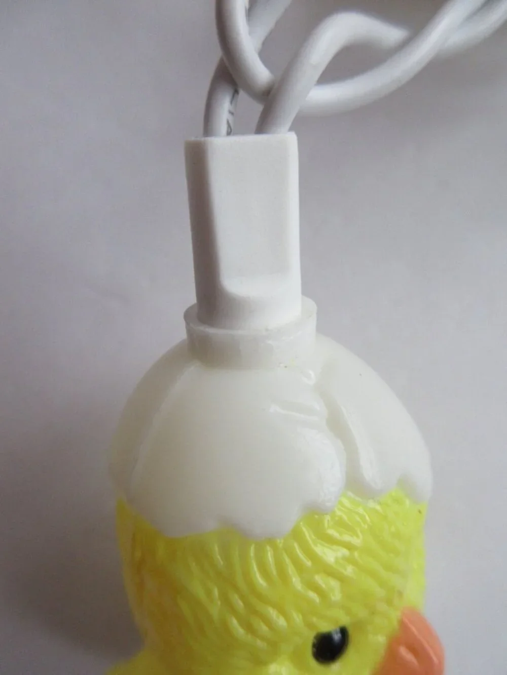 Easter Blow Mold 10 Baby Chicks In Hatching Eggs Indoor String Lights 9' Vtg